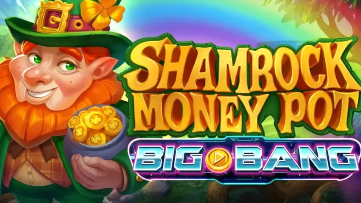 Shamrock Money Pot Big Bang slot game interface showing vibrant Irish theme and reels