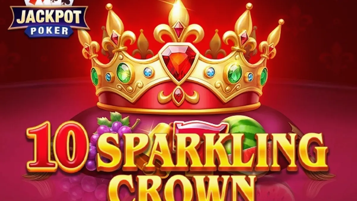 Tampilan visual slot 10 Sparkling Crown dengan simbol buah dan mahkota